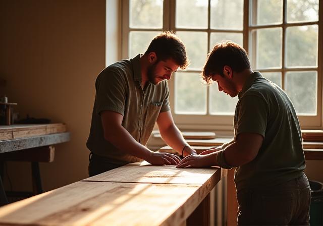 Artigiani di Nuvola Arredo al lavoro nel laboratorio di Roma